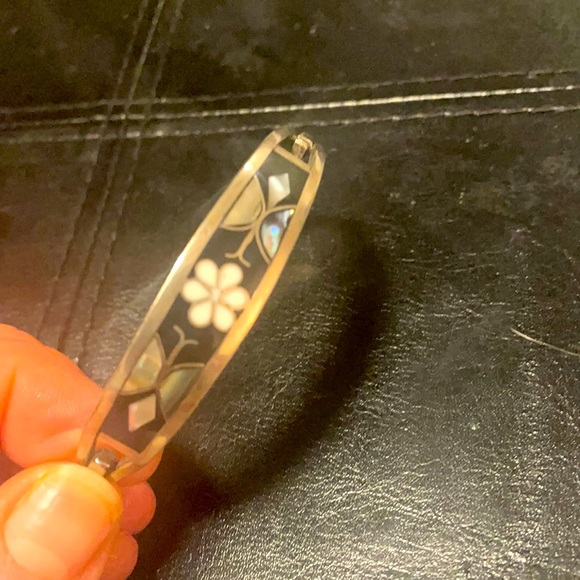 Silver hinged inlay cuff - Picture 2 of 4